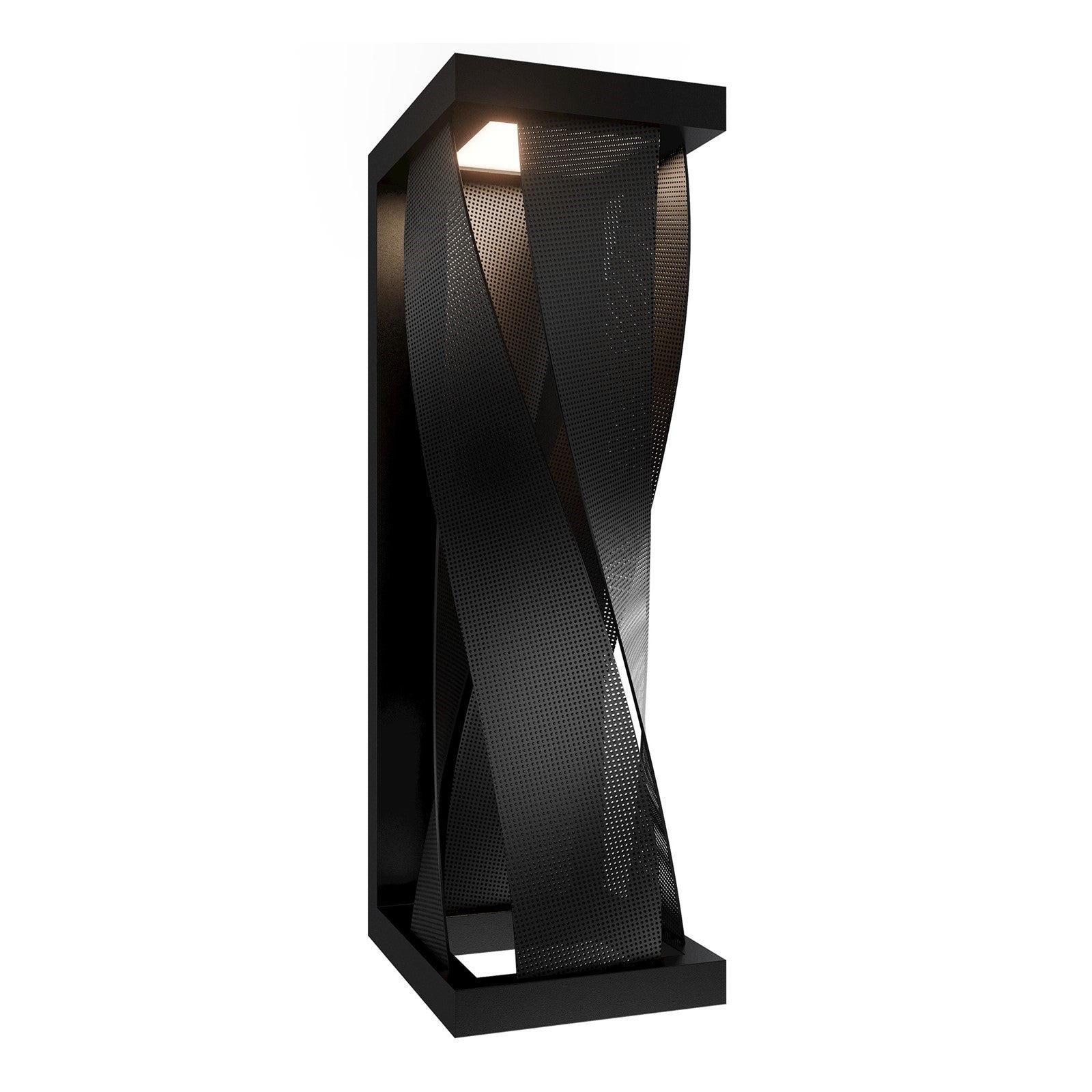 WAC Lighting Brocade 26in 1-Light Outdoor Wall Sconce | Modern Black Stainless Steel and Glass Diffuser | Porch & Patio Entryway | Model WSW119626-BK