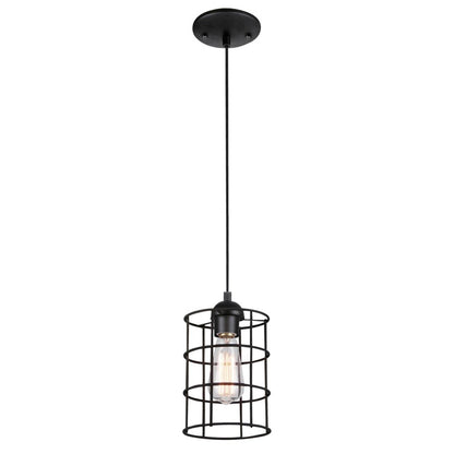 Westinghouse 1-Light Mini Pendant | Oil Rubbed Bronze and Metal Cage Shade | Kitchen Island & Dining Room | 6 x 6 x 9 in | Model 6100600