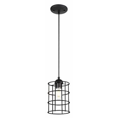 Westinghouse 1-Light Mini Pendant | Oil Rubbed Bronze and Metal Cage Shade | Kitchen Island & Dining Room | 6 x 6 x 9 in | Model 6100600