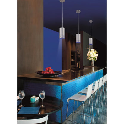 Westinghouse Phelps 8in 1-Light Pendant | Contemporary Brushed Nickel and Metal Shade | Kitchen Island | 5 x 5 x 8.5 in | Model 6101200