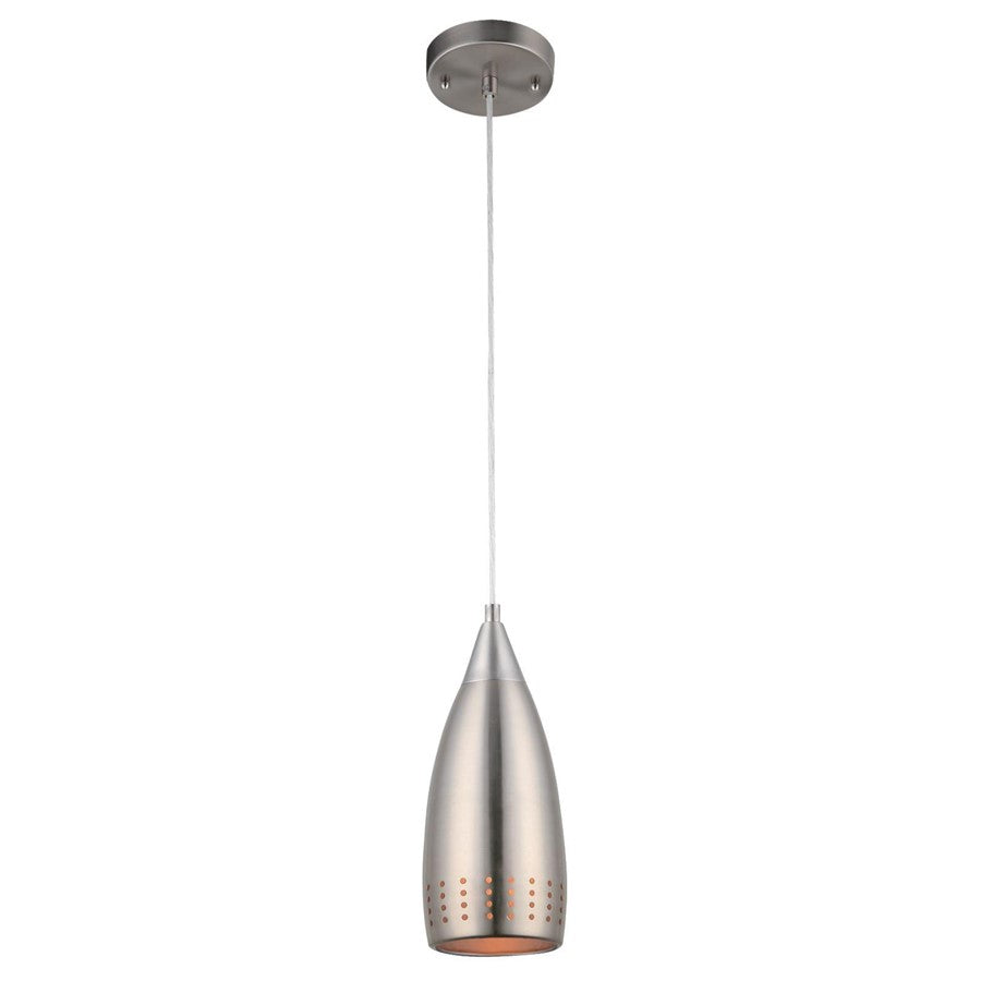 Westinghouse Percy 12in 1-Light Pendant | Contemporary Brushed Nickel and Metal Shade | Kitchen Island & Dining Room | 5 x 5 x 12 in | Model 6101300