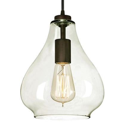 Westinghouse Wes 10in 1-Light Pendant | Traditional Oil Rubbed Bronze and Clear Glass | Kitchen Island & Dining Room | Model 6102600