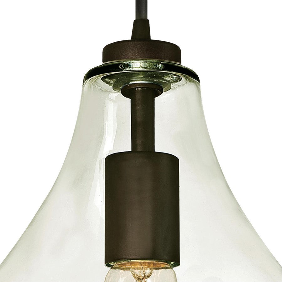 Westinghouse Wes 10in 1-Light Pendant | Traditional Oil Rubbed Bronze and Clear Glass | Kitchen Island & Dining Room | Model 6102600