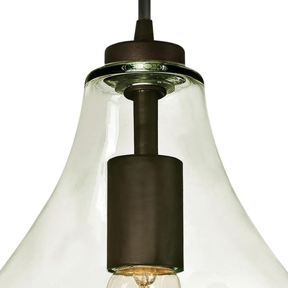 Westinghouse Wes 10in 1-Light Pendant | Traditional Oil Rubbed Bronze and Clear Glass | Kitchen Island & Dining Room | Model 6102600