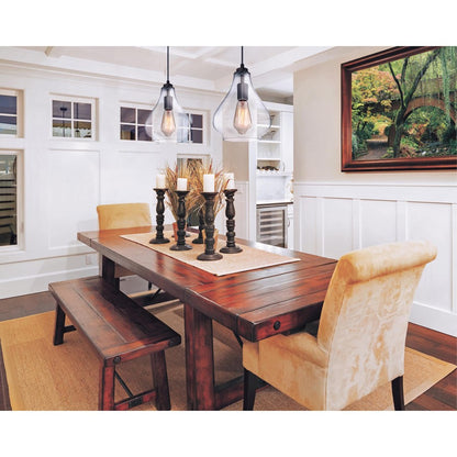 Westinghouse Wes 10in 1-Light Pendant | Traditional Oil Rubbed Bronze and Clear Glass | Kitchen Island & Dining Room | Model 6102600