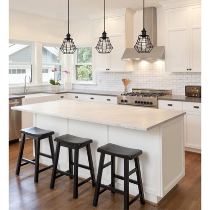 Westinghouse Nathaniel 9in 1-Light Mini Pendant | Vintage Matte Black and Cage Shade | Kitchen Island & Dining Room | Model 6105300