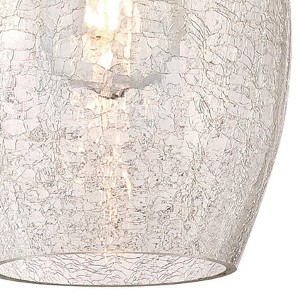 Westinghouse Carsley 11in 1-Light Mini Pendant | Contemporary Brushed Nickel and Clear Crackle Glass | Kitchen Island & Dining Room | Model 6105700
