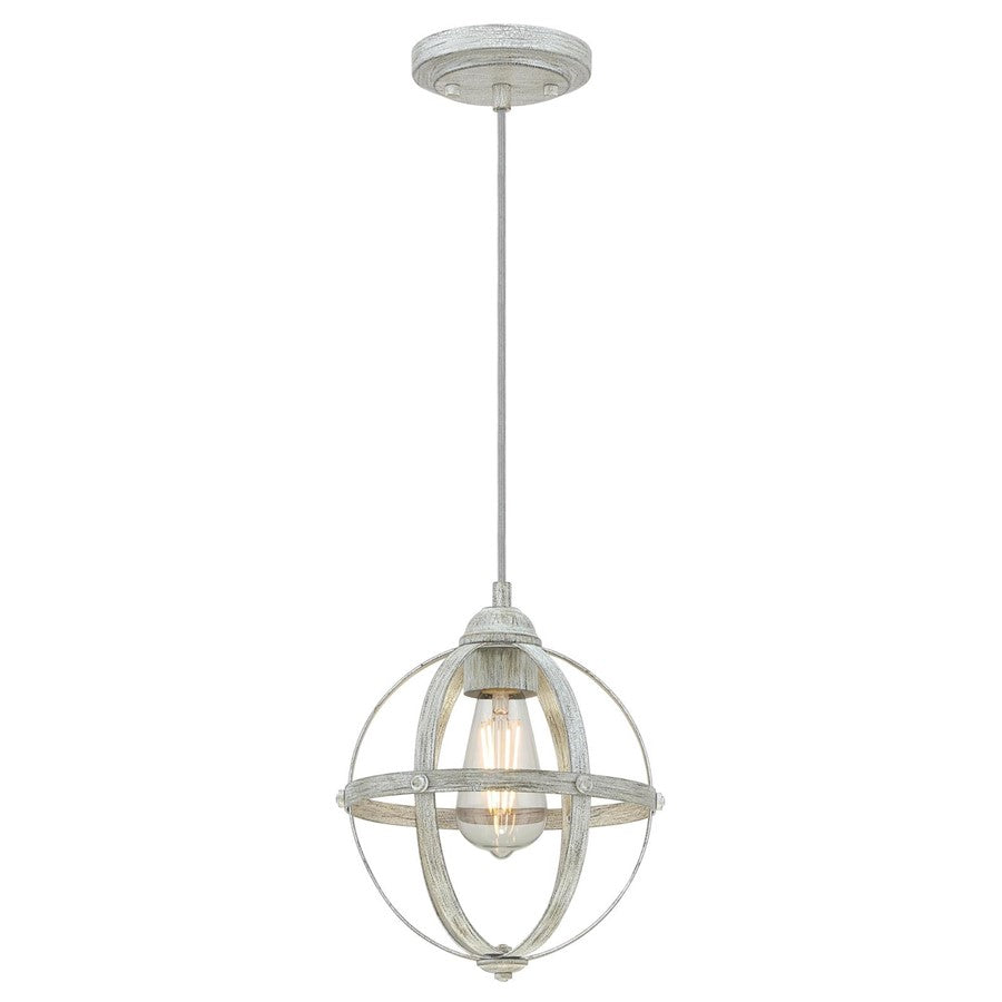 Westinghouse Stella Mira 9in 1-Light Pendant | Vintage Antique Ash Metal | Kitchen Island & Dining Room | 9 x 9 x 10 in | Model 6110700