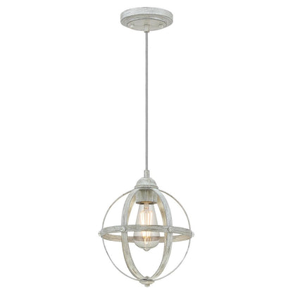 Westinghouse Stella Mira 9in 1-Light Pendant | Vintage Antique Ash Metal | Kitchen Island & Dining Room | 9 x 9 x 10 in | Model 6110700
