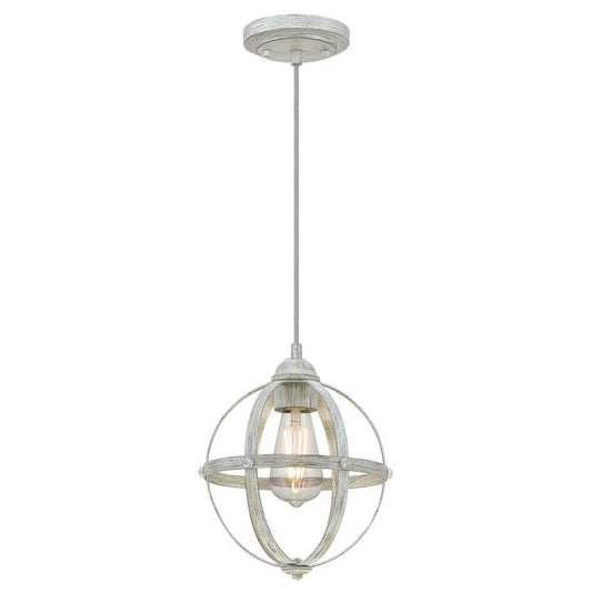 Westinghouse Stella Mira 9in 1-Light Pendant | Vintage Antique Ash Metal | Kitchen Island & Dining Room | 9 x 9 x 10 in | Model 6110700