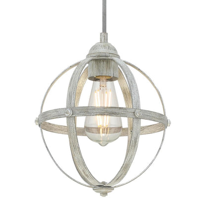 Westinghouse Stella Mira 9in 1-Light Pendant | Vintage Antique Ash Metal | Kitchen Island & Dining Room | 9 x 9 x 10 in | Model 6110700