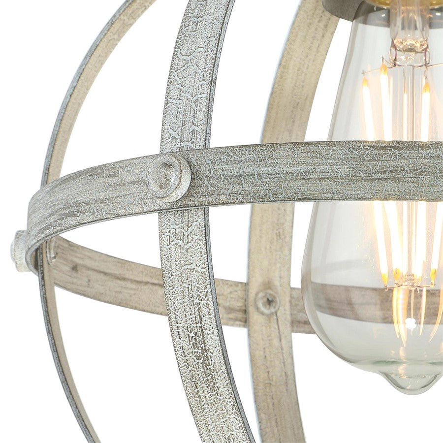 Westinghouse Stella Mira 9in 1-Light Pendant | Vintage Antique Ash Metal | Kitchen Island & Dining Room | 9 x 9 x 10 in | Model 6110700