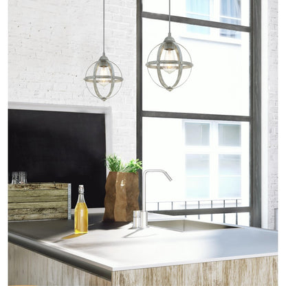 Westinghouse Stella Mira 9in 1-Light Pendant | Vintage Antique Ash Metal | Kitchen Island & Dining Room | 9 x 9 x 10 in | Model 6110700