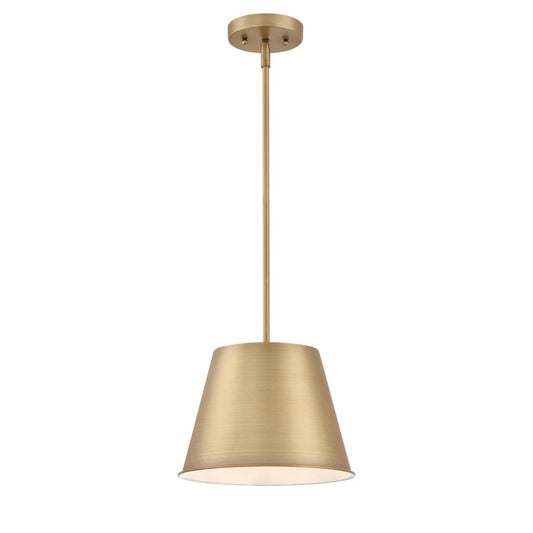 Westinghouse Derose 11in 1-Light Pendant | Transitional Brushed Brass Metal | Kitchen Island & Dining Room | 11 x 11 x 8 in | Model 6111500