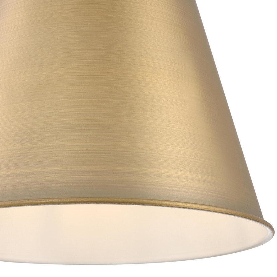 Westinghouse Derose 11in 1-Light Pendant | Transitional Brushed Brass Metal | Kitchen Island & Dining Room | 11 x 11 x 8 in | Model 6111500
