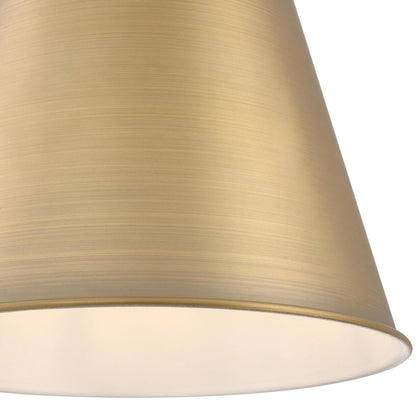 Westinghouse Derose 11in 1-Light Pendant | Transitional Brushed Brass Metal | Kitchen Island & Dining Room | 11 x 11 x 8 in | Model 6111500