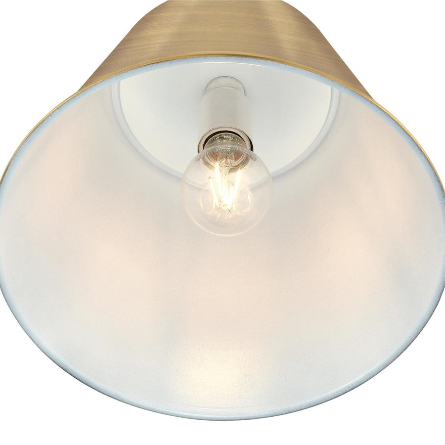 Westinghouse Derose 11in 1-Light Pendant | Transitional Brushed Brass Metal | Kitchen Island & Dining Room | 11 x 11 x 8 in | Model 6111500