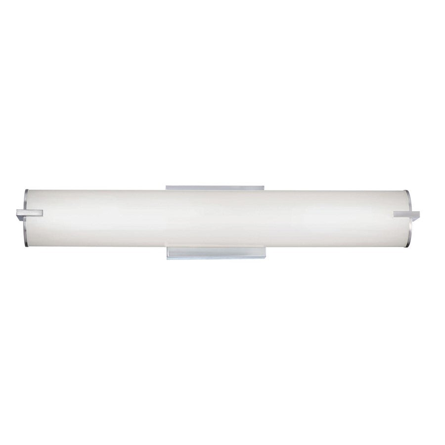Westinghouse Ashwin 25in 1-Light LED Wall Sconce | Transitional Brushed Nickel Frosted Acrylic | Bathroom Vanity & Hallway | Model 6112100