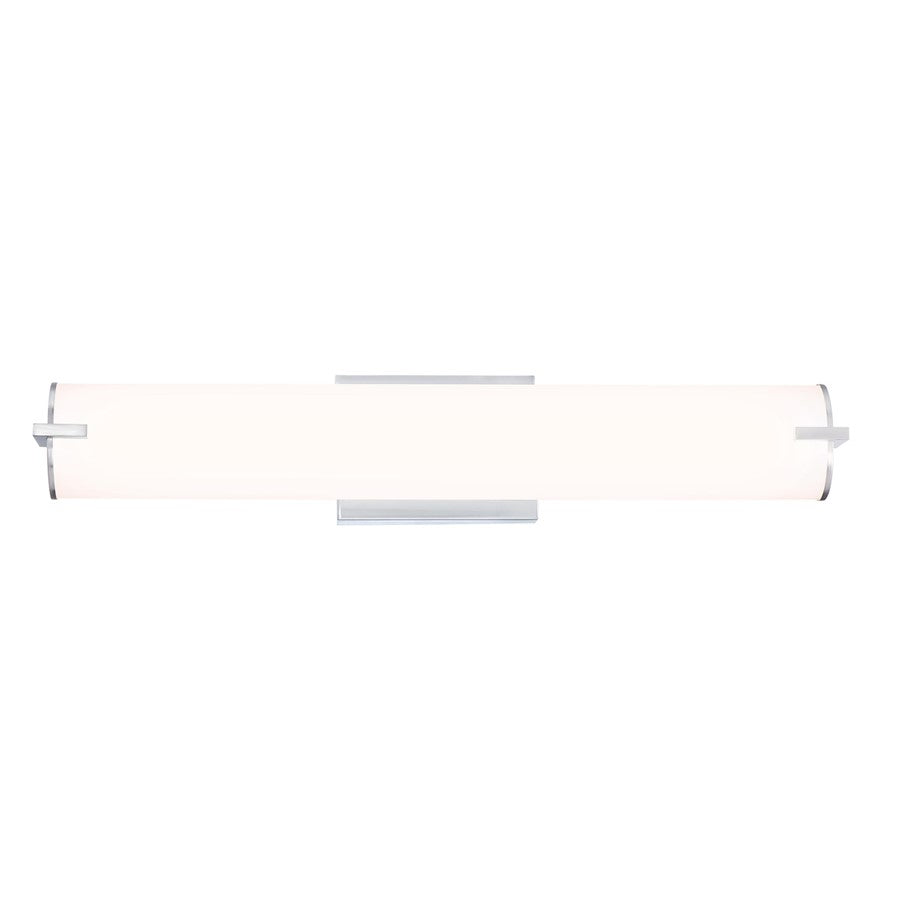 Westinghouse Ashwin 25in 1-Light LED Wall Sconce | Transitional Brushed Nickel Frosted Acrylic | Bathroom Vanity & Hallway | Model 6112100