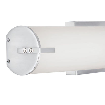 Westinghouse Ashwin 25in 1-Light LED Wall Sconce | Transitional Brushed Nickel Frosted Acrylic | Bathroom Vanity & Hallway | Model 6112100