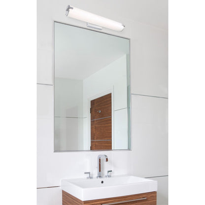 Westinghouse Ashwin 25in 1-Light LED Wall Sconce | Transitional Brushed Nickel Frosted Acrylic | Bathroom Vanity & Hallway | Model 6112100