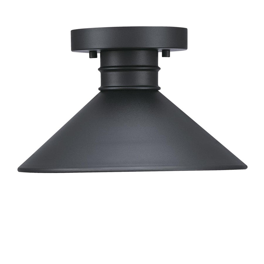 Westinghouse Watts Creek 11in 1-Light Semi-Flush Mount | Textured Black Metal Shade | Covered Porch & Entryway | 11 x 11 x 6 in | Model 6112900