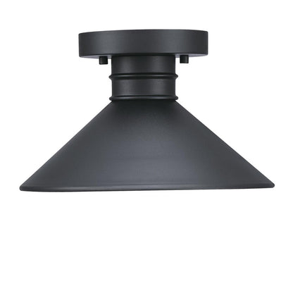 Westinghouse Watts Creek 11in 1-Light Semi-Flush Mount | Textured Black Metal Shade | Covered Porch & Entryway | 11 x 11 x 6 in | Model 6112900