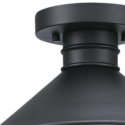 Westinghouse Watts Creek 11in 1-Light Semi-Flush Mount | Textured Black Metal Shade | Covered Porch & Entryway | 11 x 11 x 6 in | Model 6112900