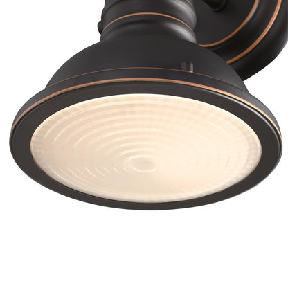 Westinghouse Boswell 7in 1-Light Wall Sconce | Vintage Oil-Rubbed Bronze and Frosted Prismatic Lens | Bathroom & Bedroom | Model 6116100