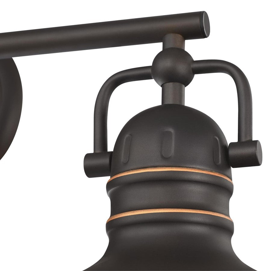 Westinghouse Boswell 23in 3-Light Vanity Light | Vintage Oil-Rubbed Bronze and Frosted Prismatic Lens | Bathroom & Bedroom | Model 6116200