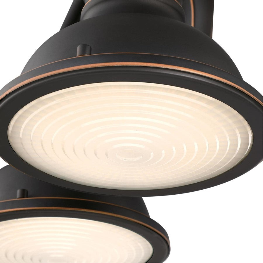 Westinghouse Boswell 23in 3-Light Vanity Light | Vintage Oil-Rubbed Bronze and Frosted Prismatic Lens | Bathroom & Bedroom | Model 6116200