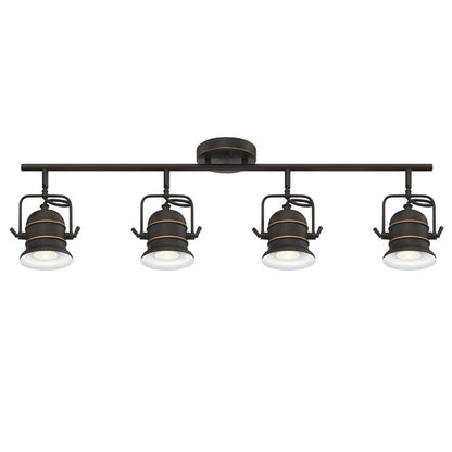 Westinghouse Boswell 36in 4-Light Track Light | Vintage Oil-Rubbed Bronze Metal Shades | Kitchen Island & Hallway | 36 x 5 x 10 in | Model 6116800