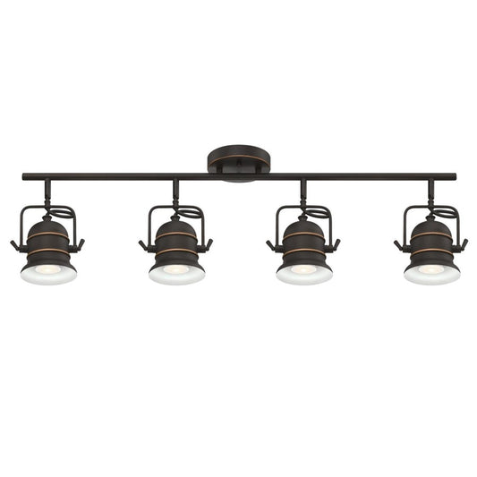 Westinghouse Boswell 36in 4-Light Track Light | Vintage Oil-Rubbed Bronze Metal Shades | Kitchen Island & Hallway | 36 x 5 x 10 in | Model 6116800