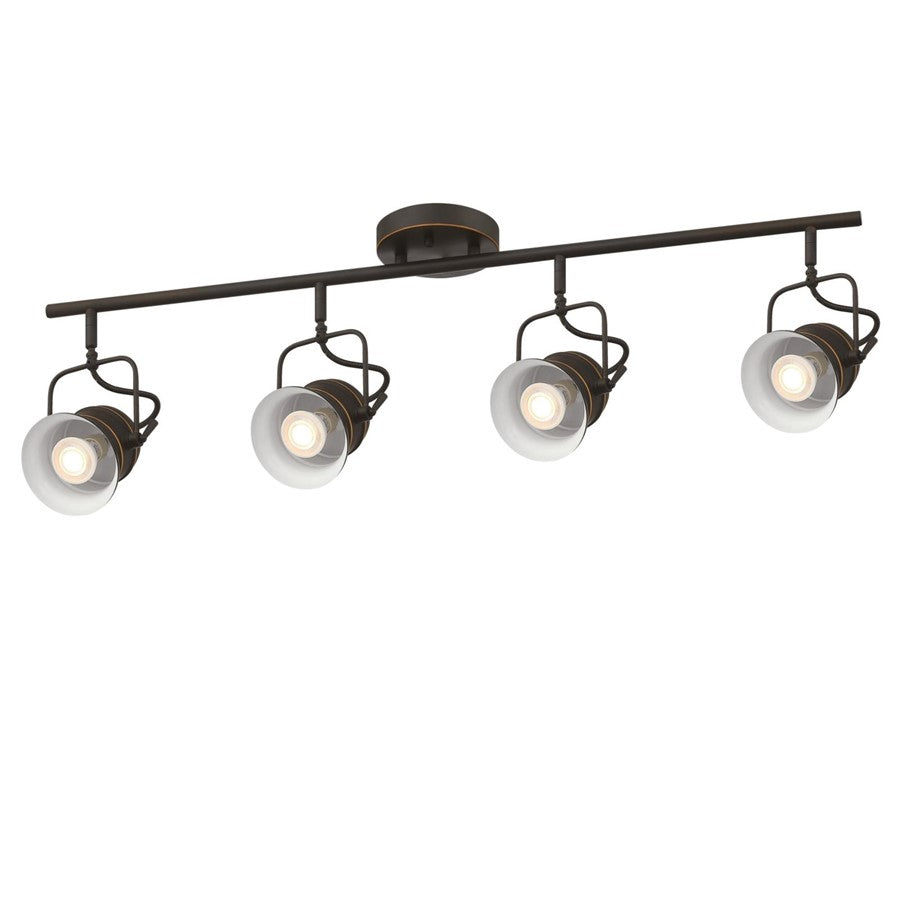 Westinghouse Boswell 36in 4-Light Track Light | Vintage Oil-Rubbed Bronze Metal Shades | Kitchen Island & Hallway | 36 x 5 x 10 in | Model 6116800