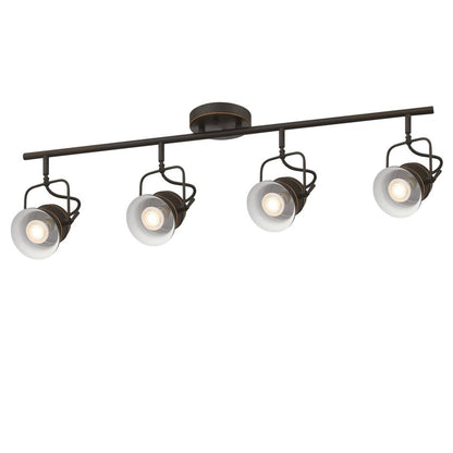 Westinghouse Boswell 36in 4-Light Track Light | Vintage Oil-Rubbed Bronze Metal Shades | Kitchen Island & Hallway | 36 x 5 x 10 in | Model 6116800