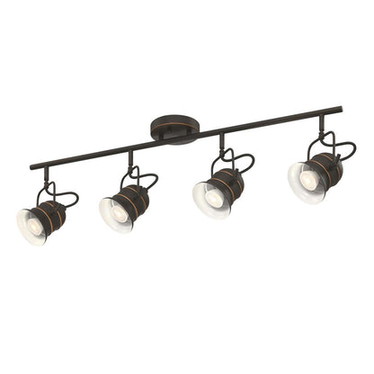 Westinghouse Boswell 36in 4-Light Track Light | Vintage Oil-Rubbed Bronze Metal Shades | Kitchen Island & Hallway | 36 x 5 x 10 in | Model 6116800