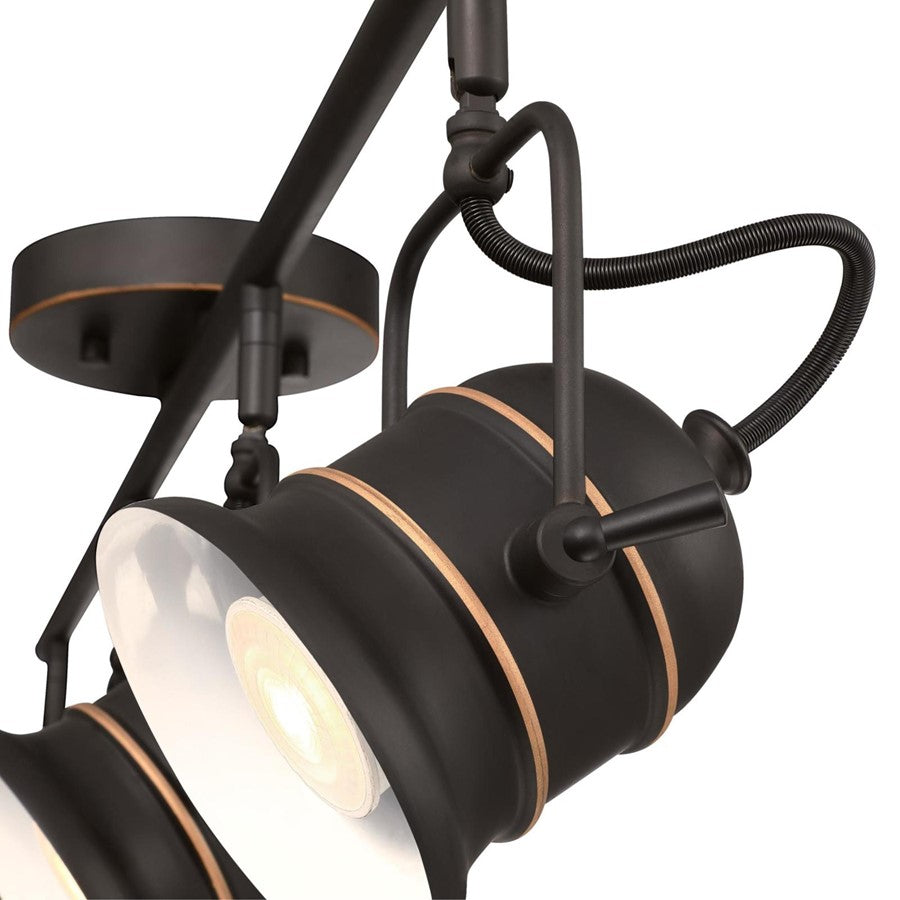 Westinghouse Boswell 36in 4-Light Track Light | Vintage Oil-Rubbed Bronze Metal Shades | Kitchen Island & Hallway | 36 x 5 x 10 in | Model 6116800