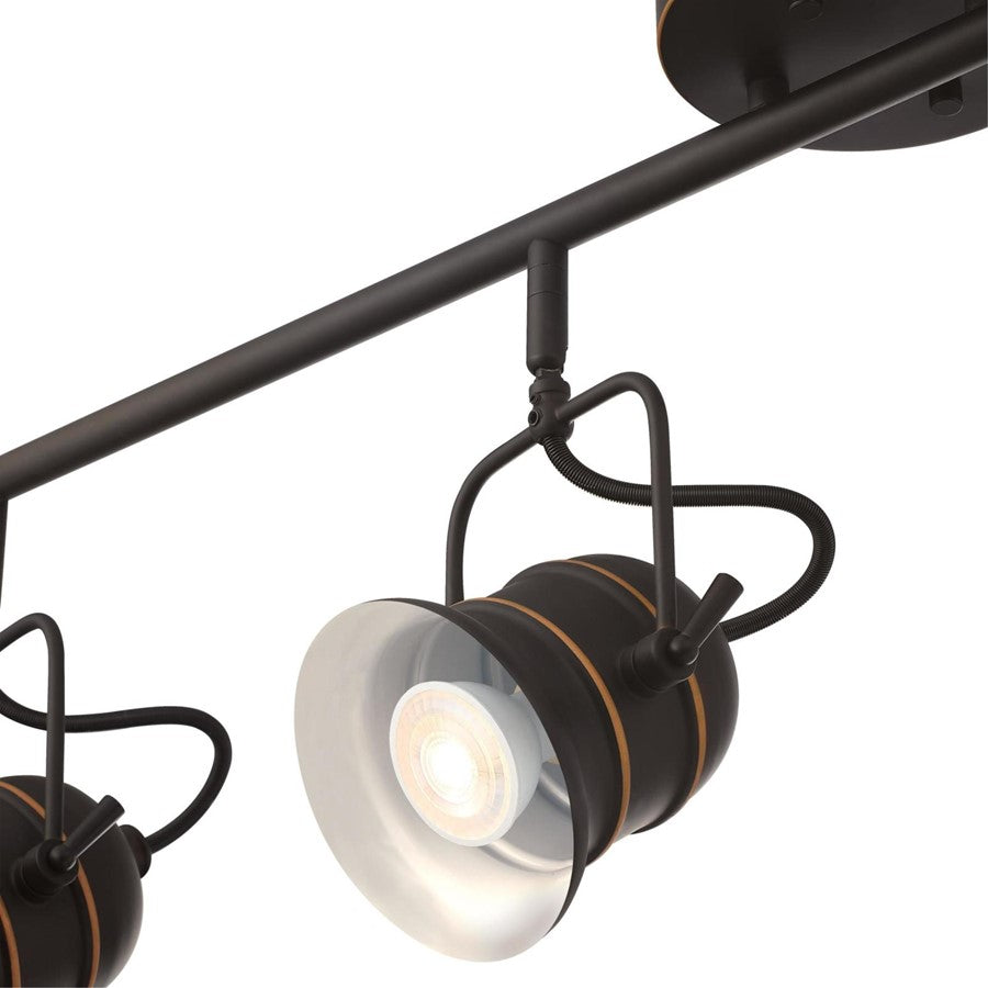 Westinghouse Boswell 36in 4-Light Track Light | Vintage Oil-Rubbed Bronze Metal Shades | Kitchen Island & Hallway | 36 x 5 x 10 in | Model 6116800