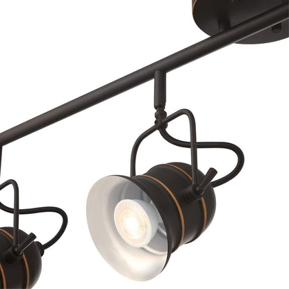 Westinghouse Boswell 36in 4-Light Track Light | Vintage Oil-Rubbed Bronze Metal Shades | Kitchen Island & Hallway | 36 x 5 x 10 in | Model 6116800