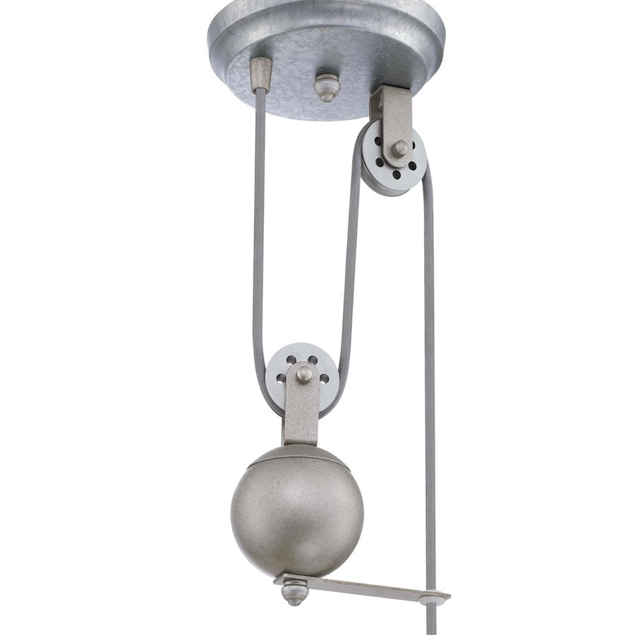 Westinghouse Iron Hill 12in 1-Light Pendant | Vintage Galvanized Steel and Metal Shade | Kitchen Island & Dining Room | Model 6117000
