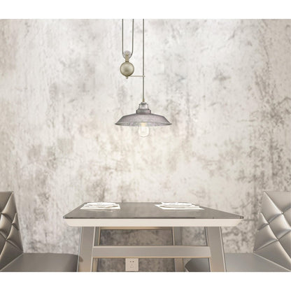 Westinghouse Iron Hill 12in 1-Light Pendant | Vintage Galvanized Steel and Metal Shade | Kitchen Island & Dining Room | Model 6117000