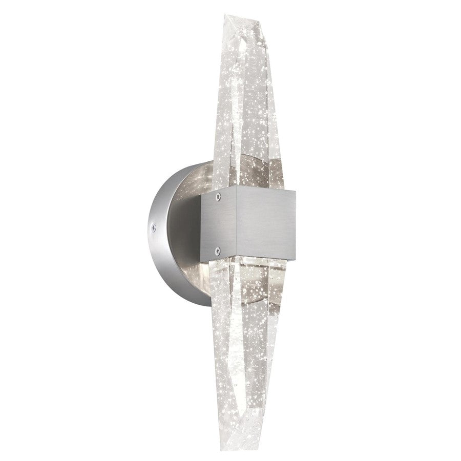 Westinghouse Cava 15in 1-Light Wall Sconce | Contemporary Brushed Nickel and Bubble Glass | Bathroom & Bedroom Accent | 1150 Lumens | Model 6118300