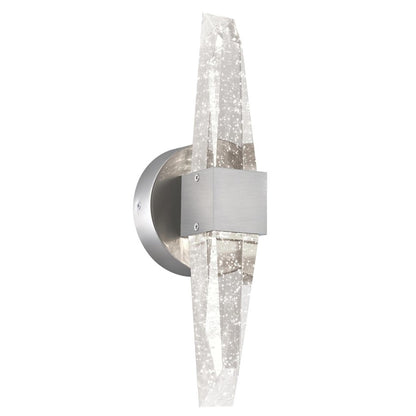 Westinghouse Cava 15in 1-Light Wall Sconce | Contemporary Brushed Nickel and Bubble Glass | Bathroom & Bedroom Accent | 1150 Lumens | Model 6118300