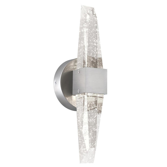 Westinghouse Cava 15in 1-Light Wall Sconce | Contemporary Brushed Nickel and Bubble Glass | Bathroom & Bedroom Accent | 1150 Lumens | Model 6118300