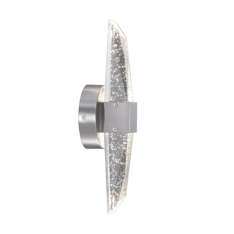 Westinghouse Cava 15in 1-Light Wall Sconce | Contemporary Brushed Nickel and Bubble Glass | Bathroom & Bedroom Accent | 1150 Lumens | Model 6118300