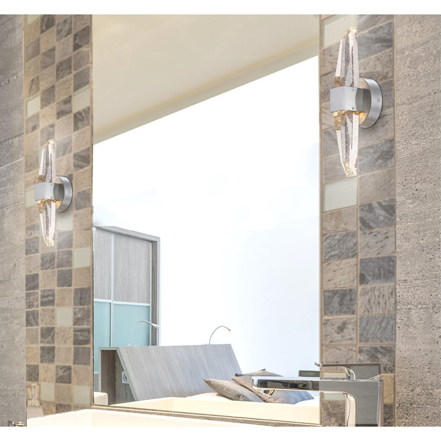 Westinghouse Cava 1 Light Wall Light, Brushed Nickel/Bubble Glass
