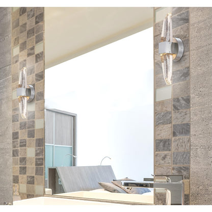 Westinghouse Cava 15in 1-Light Wall Sconce | Contemporary Brushed Nickel and Bubble Glass | Bathroom & Bedroom Accent | 1150 Lumens | Model 6118300