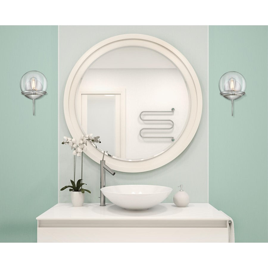 Westinghouse Marla 14in 1-Light Wall Sconce | Contemporary Brushed Nickel and Clear Glass | Bathroom & Bedroom Vanity | Model 6119200