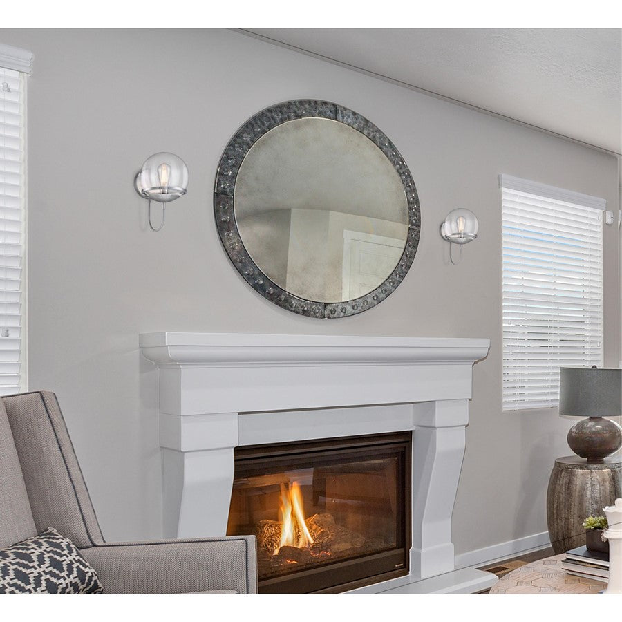 Westinghouse Marla 14in 1-Light Wall Sconce | Contemporary Brushed Nickel and Clear Glass | Bathroom & Bedroom Vanity | Model 6119200