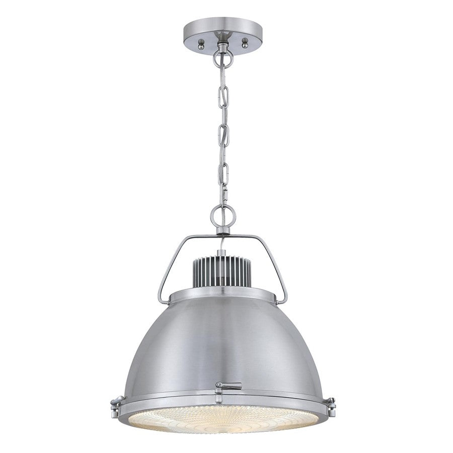 Westinghouse Danzig 14in 1-Light Pendant | Vintage Brushed Nickel and Clear Prismatic Lens | Kitchen Island & Dining Room | Model 6119400